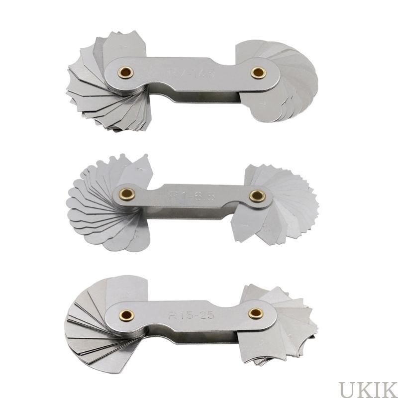 UKIK R1-6 5 R7-14 5 R15-25 Radius- Fillet-Gauge เครื่องมือวัด Arc ภายในภายนอก