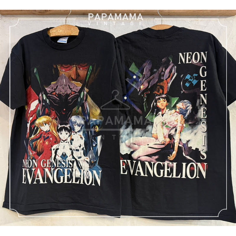 EVANGELION NEON GENESIS เสื้อการ์ตูนตำนาน เสื้อวินเทจ papamama vintage shirt