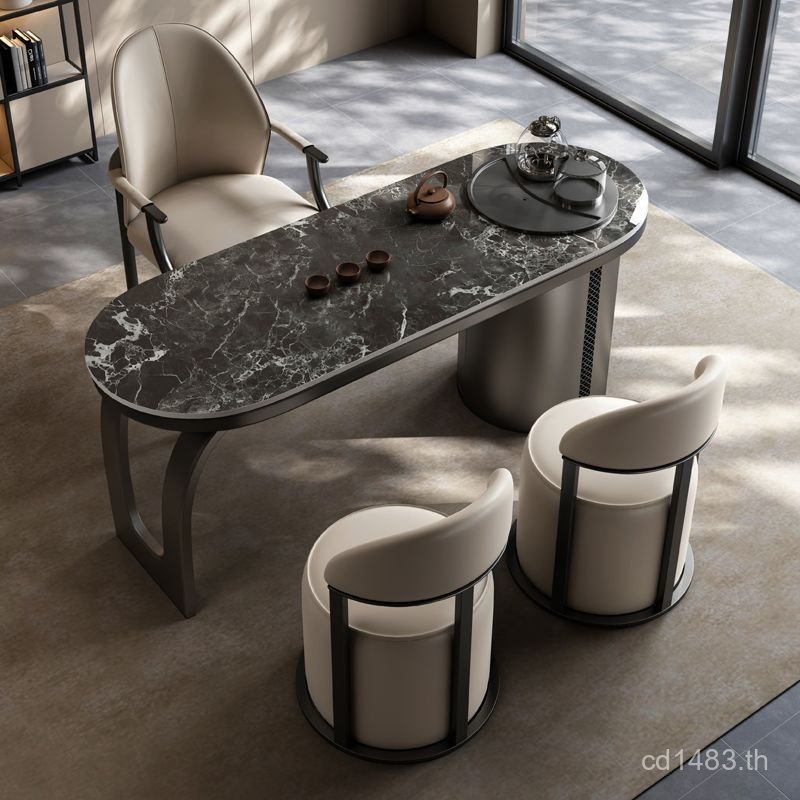 ห้องนั่งเล่นชุดรวมกันชาทําอิตาลีโต๊ะกาแฟแสงหรูหรากังฟูกระดานชนวนโต๊ะน้ําชาโต๊ะน้ําชาแบบบูรณาการระเบี