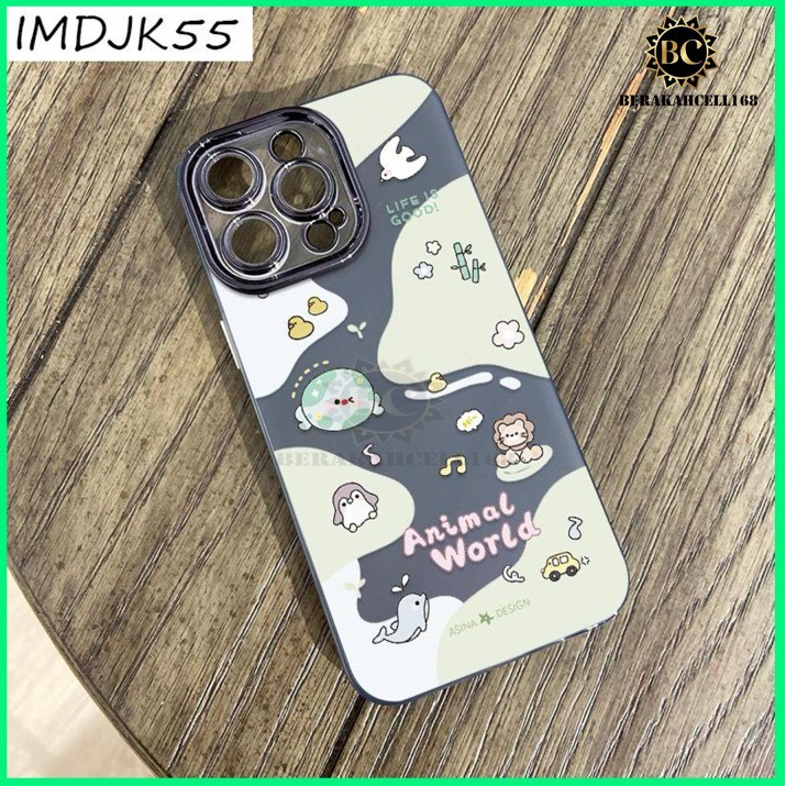 CASE HYBRID HOLOGRAM เลนส์ CHROME น่ารัก ANIMAL MOTIF สําหรับ IPH0NE 16 16 PLUS 16 PRO 16 PRO MAX 15