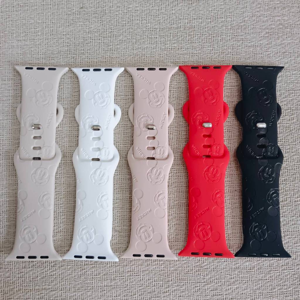 ZMZ สายยาง Smartwatch ปั๊มลายMic ขนาด 38/40/41/(S10)42mm 42/44/45/46/49mm