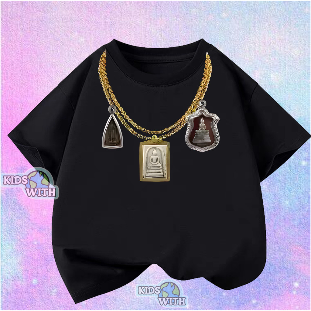 เสื้อเด็ก KIDS เสื้อคอกลม แขนสั้น  2-9 ขวบ ลายพิมพ์แฟชั่น boy/girl 'Amulet necklace'#216