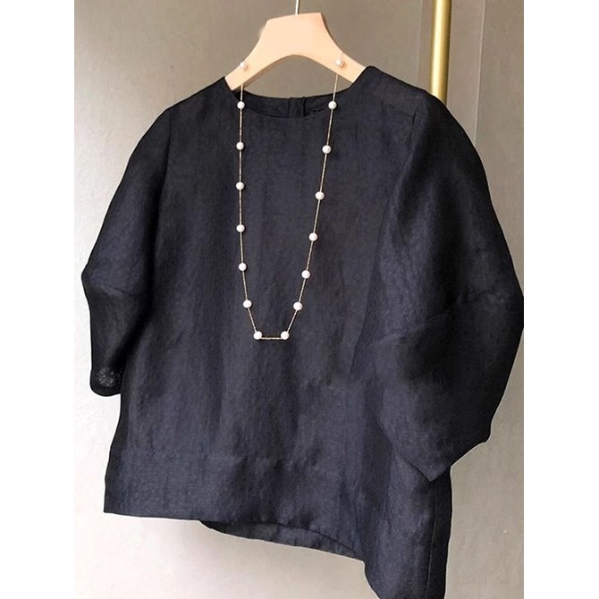 เสื้อยืดผู้หญิงฤดูร้อน ออกแบบมาเพื่อความคล่องตัว พัฟแขน สวมใส่ง่าย ทำจากผ้าโอแกนزا