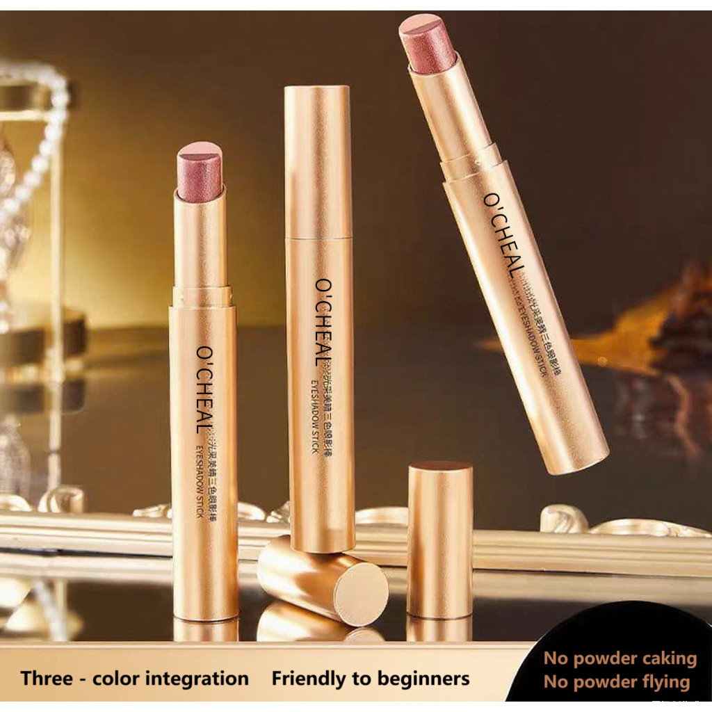 YZS/O'CHEAL Shimmer Eyeshadow Stick - กลิตเตอร์ไล่โทนสีติดทนนาน, แต่งหน้าแอพพลิเคชัน One-Swipe