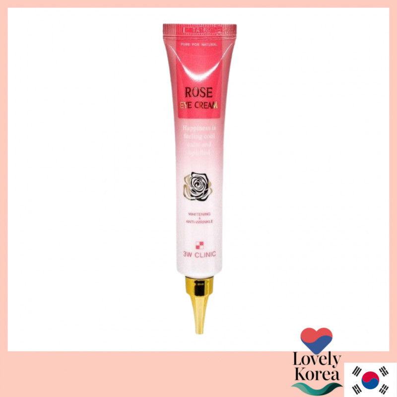 [3W CLINIC] Rose Eye Cream 40ml – Brightening Rose Eye Cream for Dark Circles, Fine Lines & Dull Und