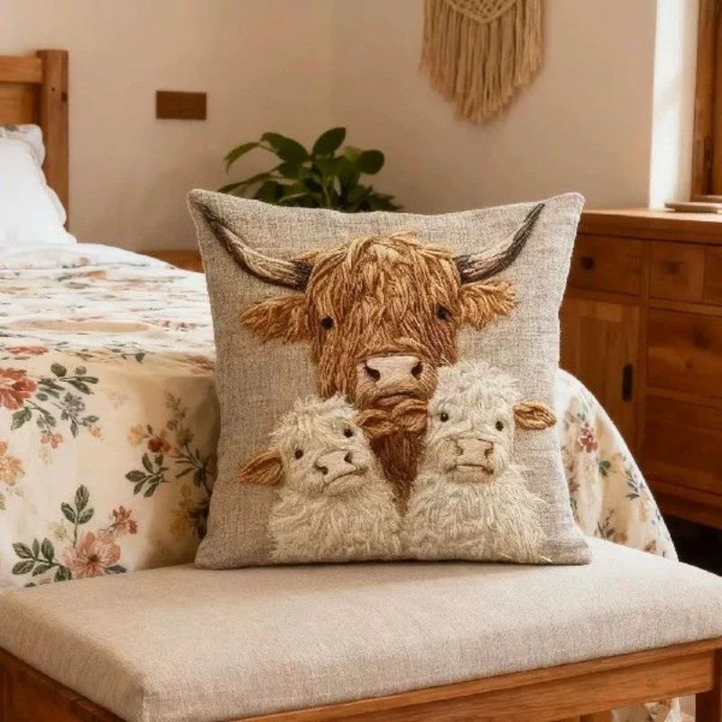 2Dปลอกหมอนโซฟา ขนาด 45x45 ซม.พร้อมปักลายสไตล์ เหมาะสำหรับตกแต่ง ห้องนั่งเล่น, เตียง และ เก้าอี้รถยนต์ - รูปที่ 3