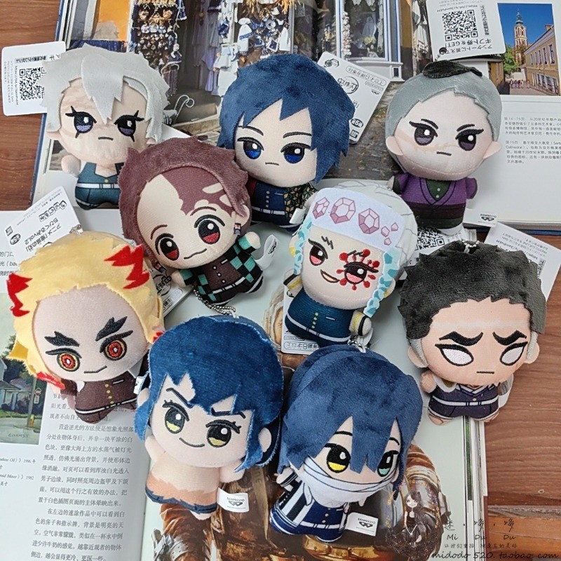 Demon Slayer ตุ๊กตาของเล่นตุ๊กตา Kamado Nezuko Akaza Kokushibo การ์ตูนอะนิเมะรูปมังงะตุ๊กตาจี้เด็กขอ