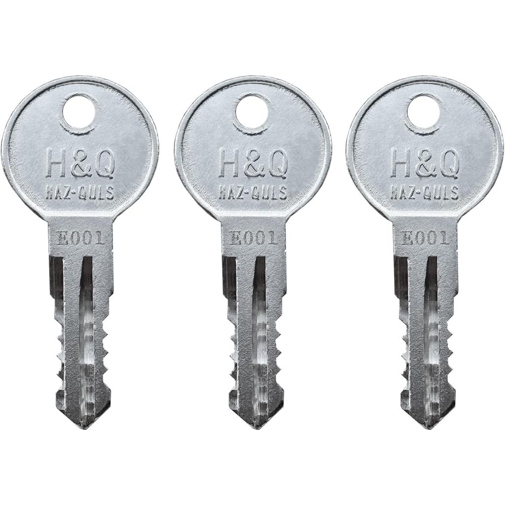 (3) KeyPower E001 - E005 Keys for Hummer H2 Roof Rack Cross Bar Lock, Pre Cut to Key Code (E002)