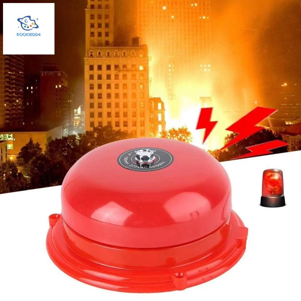 ROOKIEDD4 Point Fire Alarm, กันน้ําโลหะภายใน Strike Alarm Bell, Long Range AC 220V Electric Bell Int