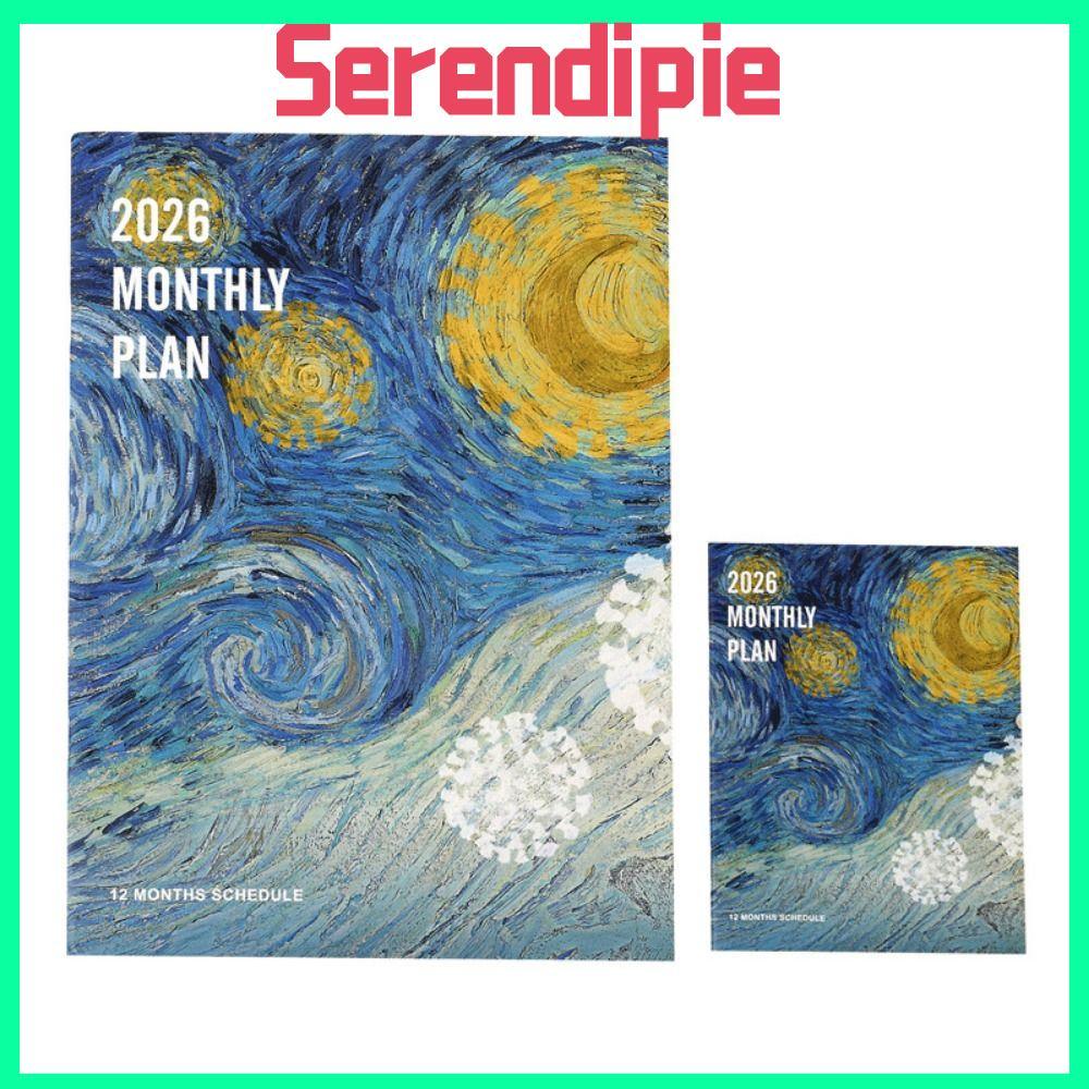 SERENDIPIE 2 ชิ้น/เซ็ต 2026 Schedules Notebook, A4/A6 Work Efficiency Planner Life Check-in Agenda P