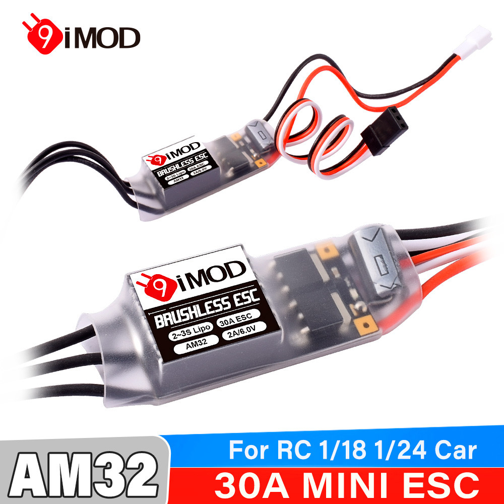 AM32 30A Brushless ESC 9IMOD - 2-3S LiPo USBLink | 1/18 1/24 TRX4M SCX24 RC Crawler Controller