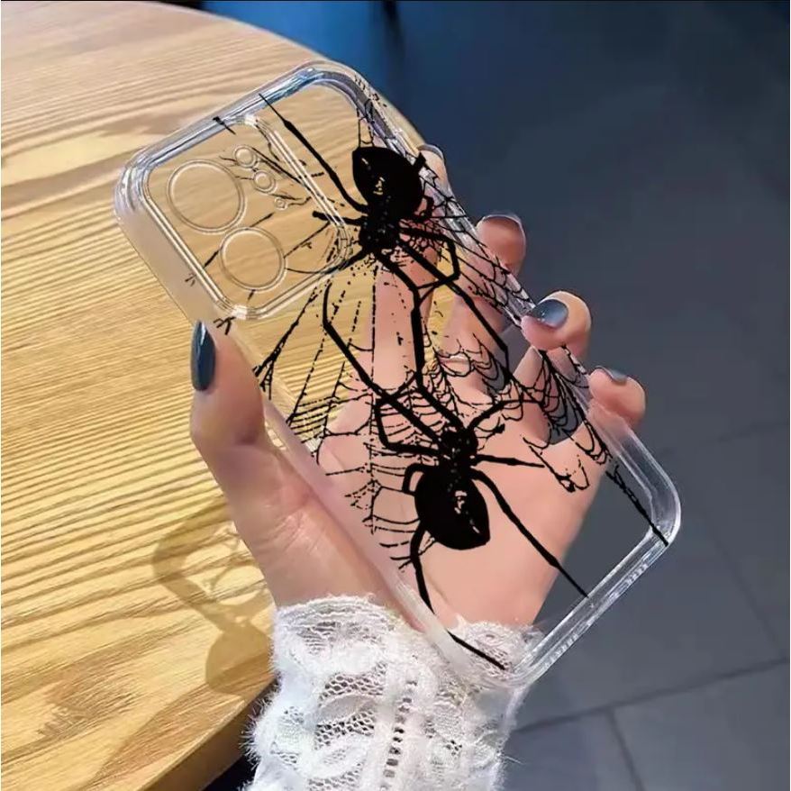 เคสTPUโปร่งใสลายแมงมุมเหมาะสําหรับMi10T/Mi10T Mi11 LITE/PRO/Mi13T/13T PRO/6A/8/8A PRO/RDM 9/9C/RDM 1