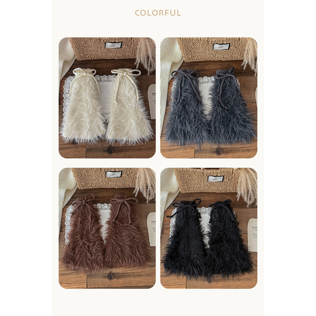 ถุงเท้าแบบตุ๊กตาหนามากสำหรับฤดูหนาว สีน้ำตาลอบอุ่นและแฟชั่น - รูปที่ 6