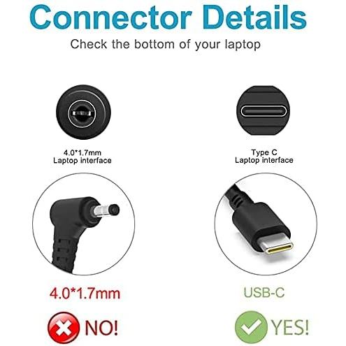 USB C Laptop Charger 65W for Lenovo Yoga 720 730 720-13ikb 730-13IKB X13 Thinkpad E14 E15 L13 L15 E4