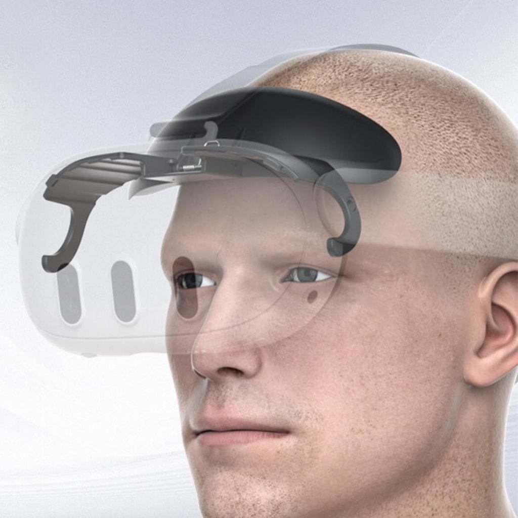 Open Facical Interface for Meta Quest 3 Replacement Accessories Glasses-Friendly, Breathable, Enhanc