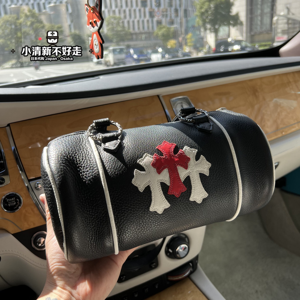 Japan Daigou Chrome hearts Chrome hearts Cross Medium duffle bag กระเป๋าทรงถัง กระเป๋าสะพายไหล่