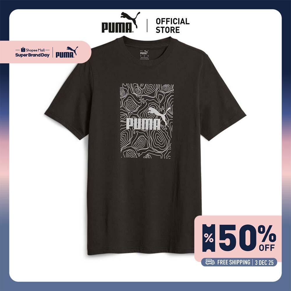 PUMA BASICS - GRAPHICS Men's Tee สีดำ  67719501