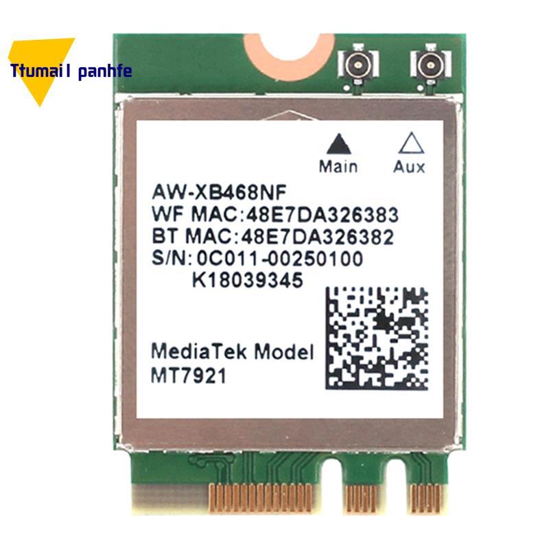 1 ชิ้น MT7921 WIFI6 2.4G 5G การ์ดเครือข่าย Gigabit M2 5.2 BT การ์ดเครือข่ายสีเขียว