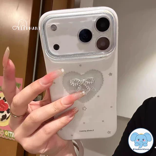 สำหรับ IPhone 16 17 12 13 11 15 14 Pro Max XR X XS 7 8 15 14 Plusกรอบรูปดาวซันไชน์ หัวใจรัก กลิตเตอร์ แป้งฝุ่น เคสใส