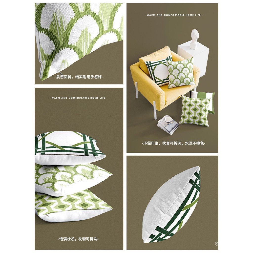 หมอนสไตล์อเมริกัน 5ZV7 เบาะข้างเตียง อภิบาล ย้อนยุค โซฟาปลอกหมอนห้องพักแสงหรูหราขายส่งดอกไม้นกตกแต่ง