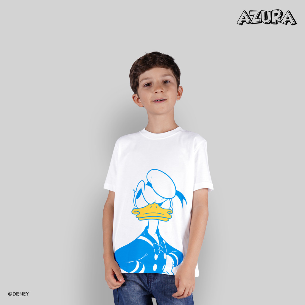 เสื้อยืด Azura Disney Original Mickey And Friend Donald Duck Angry Pose White Kids