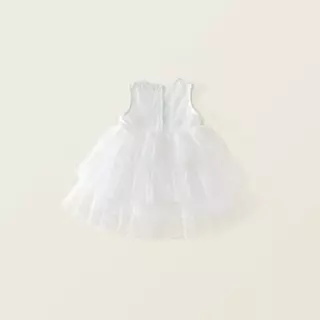 Hania kids พร้อมส่ง ชุดเดรสสีขาวเด็กผู้หญิง เนื้อผ้านุ่ม ใส่สบาย ฟูฟ่องกำลังดี เหมาะทุกโอกาส K5125681