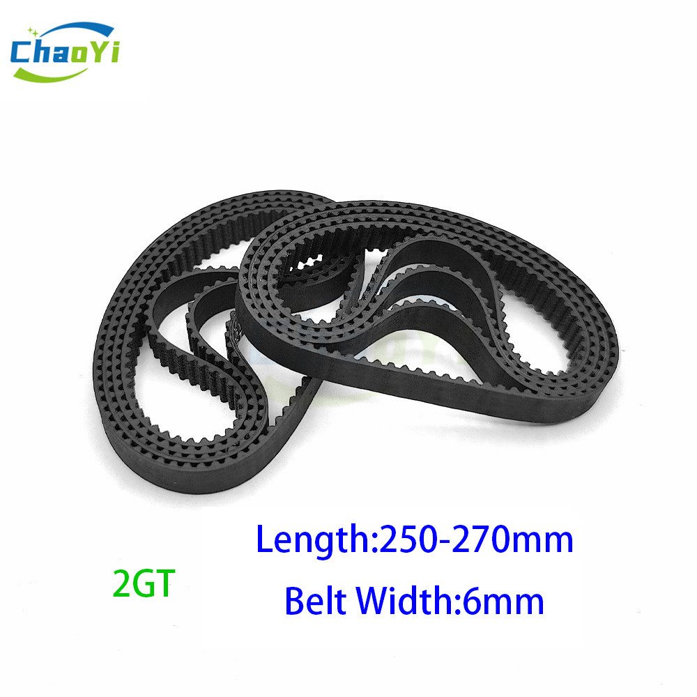 2GT Closed Loop Rubber Timing Belt Pitch Length 250 252 254 256 258 264 266 268 270mm Width 6mm 250-