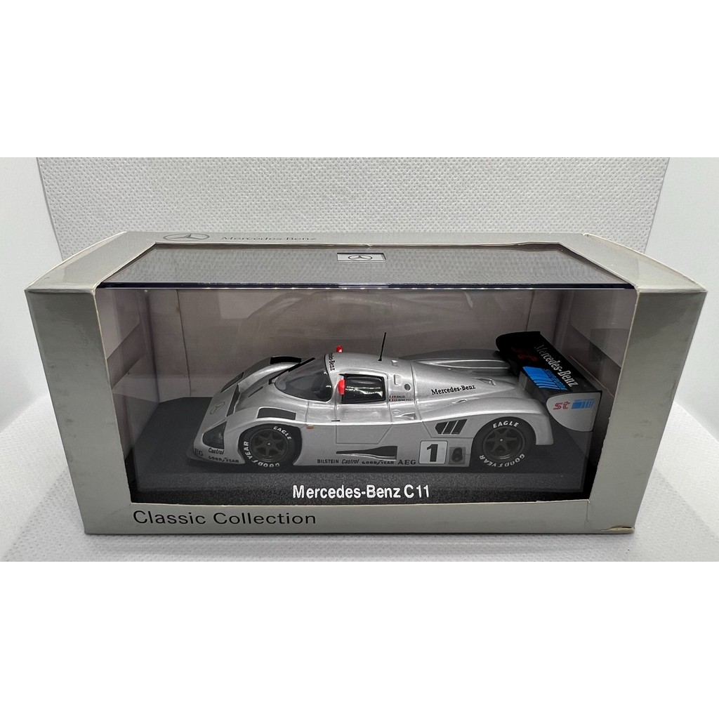 Mercedes-Benz 1: 43Mercedes-Benz C11 Silver Racing Model with Original Display Box.Silver Body with 