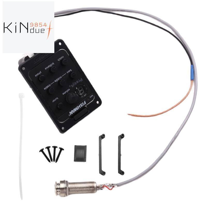 201Piezo Pickup กีตาร์อะคูสติก Preamp 4Band EQ Tuner Mic Blend Preamp สําหรับ Fishman Presys +