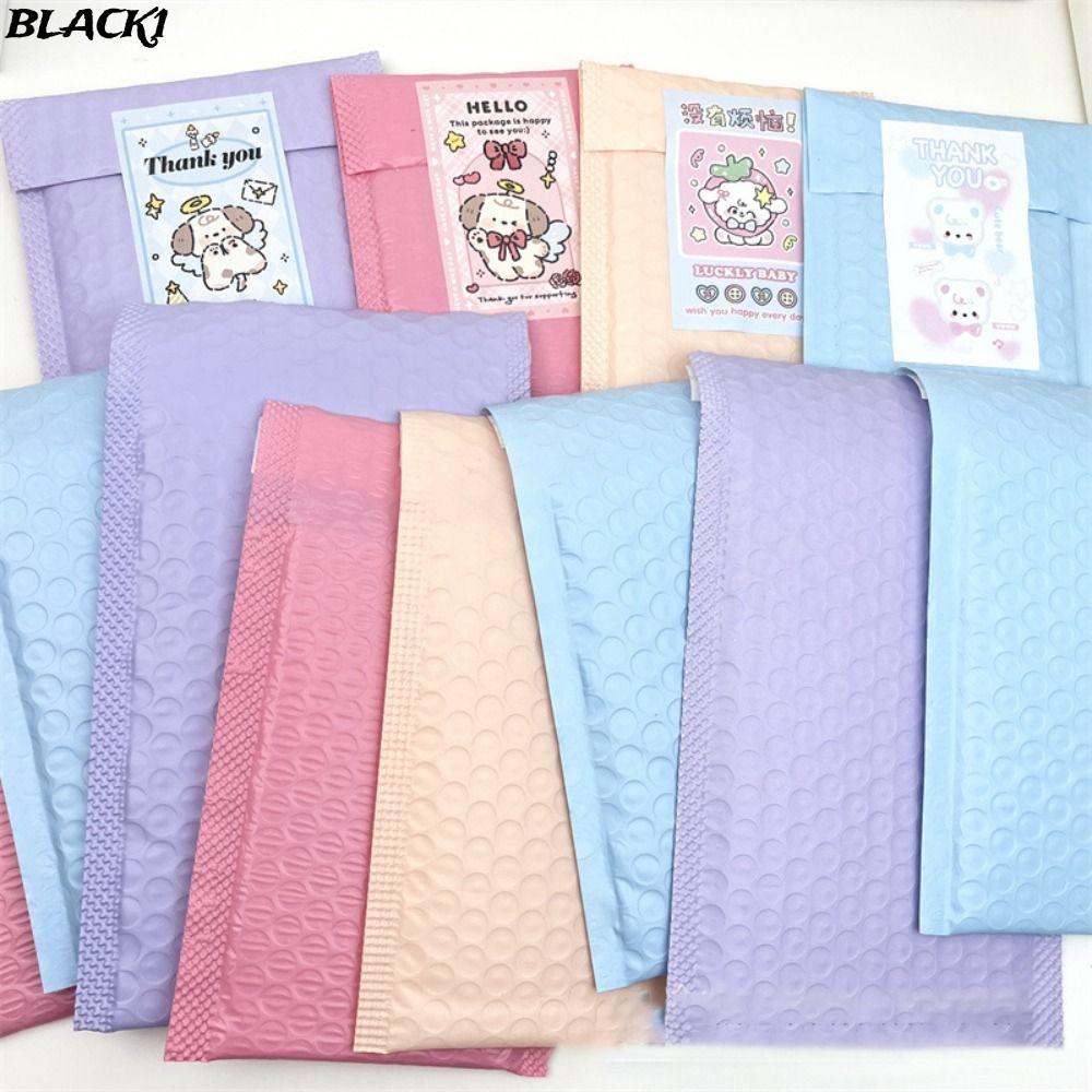 BLACK 10 ชิ้น Bubble Mailers,|ซองเบาะ PE สี, Self Seal Pearl film Self Seal Packaging