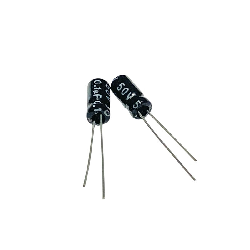 Capacitor .1 uf/ 50V(แพ็ค 10 ชิ้น)5x10mm Electrolytic รูปที่ 4