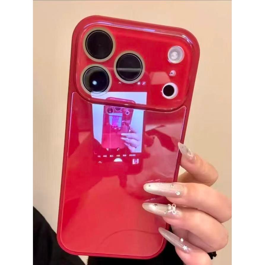 เคสโทรศัพท์ Dopamine สีสไตล์เกาหลีพร้อมหน้าต่างขนาดใหญ่และตัวป้องกันเลนส์ในตัวสําหรับ iPhone 11 12 13 14 15 16 17 Pro Max