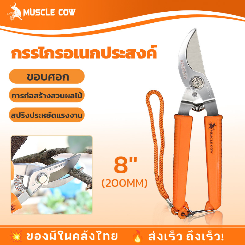 กรรไกร กรรไกรตัดกิ่งไม้ กรรไกรอเนกประสงค์ 7.5นิ้ว/8 นิ้ว เกรดพรีเมี่ยม กรรไกรตัด