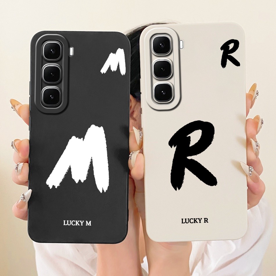 สําหรับ Infinix Hot 60 Pro + 60Pro X6885 X6886 Lucky Initial Letter เคสโทรศัพท์ Hot60 Pro Plus เลนส์ป้องกันซิลิโคนนุ่มกรณี