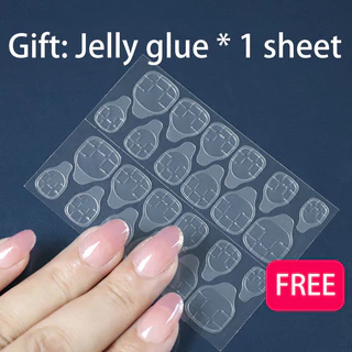 24pcs เล็บtoe พร้อมกาวแฟชั่นสแควร์สั้นคลุมทั้งหมดปลอม Toenails เล็บปลอมฝรั่งเศส
