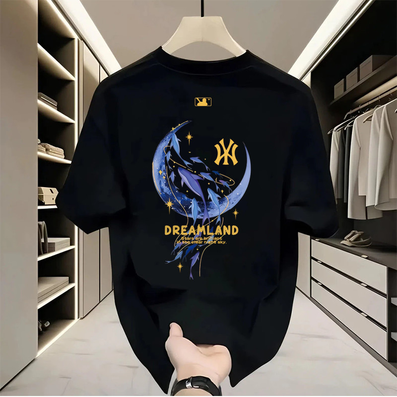 KATUN [Premium Mens T-Shirt 100% Combed Cotton]Black NY Dreamland Blue Yellow Graphic เสื้อยืดผู้ชาย