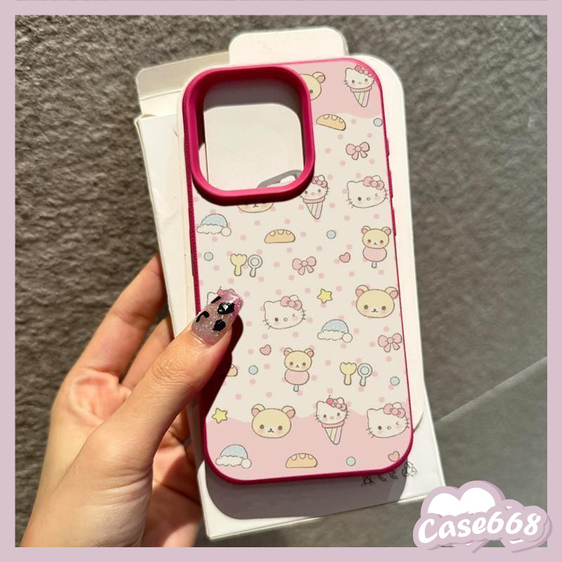 เคสไอโฟน 17 สำหรับ iPhone 17AIR 17 16 11 15 13 14 12 Pro Max 7 8 15 14 Plus XR X XS Max ปกการ์ตูนคิตตี้ริลัคคุมะ - รูปที่ 2