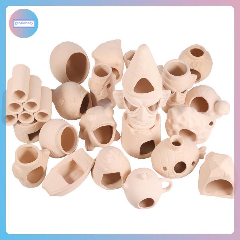 GG Creative Clay Aquarium ตกแต่งการ์ตูนเซรามิคถังปลาภูมิทัศน์พิเศษปลา Pawn Shelter Spaw Tank VN