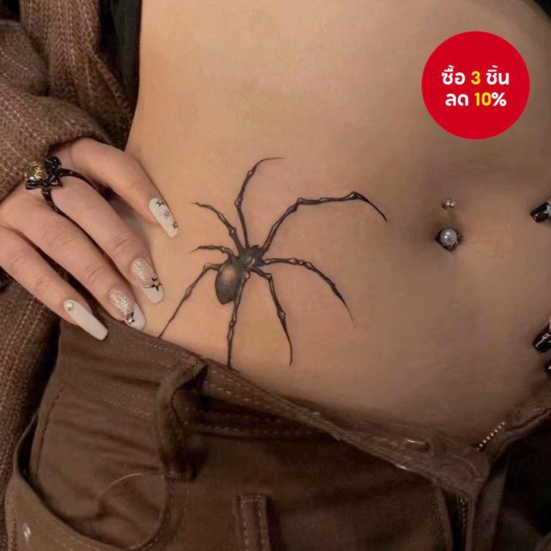 สติ๊กเกอร์รอยสักแมงมุมกันน้ํา 1 แผ่นการออกแบบชั่วคราวยาวนานสําหรับศิลปะร่างกายที่ไม่ซ้ําใคร