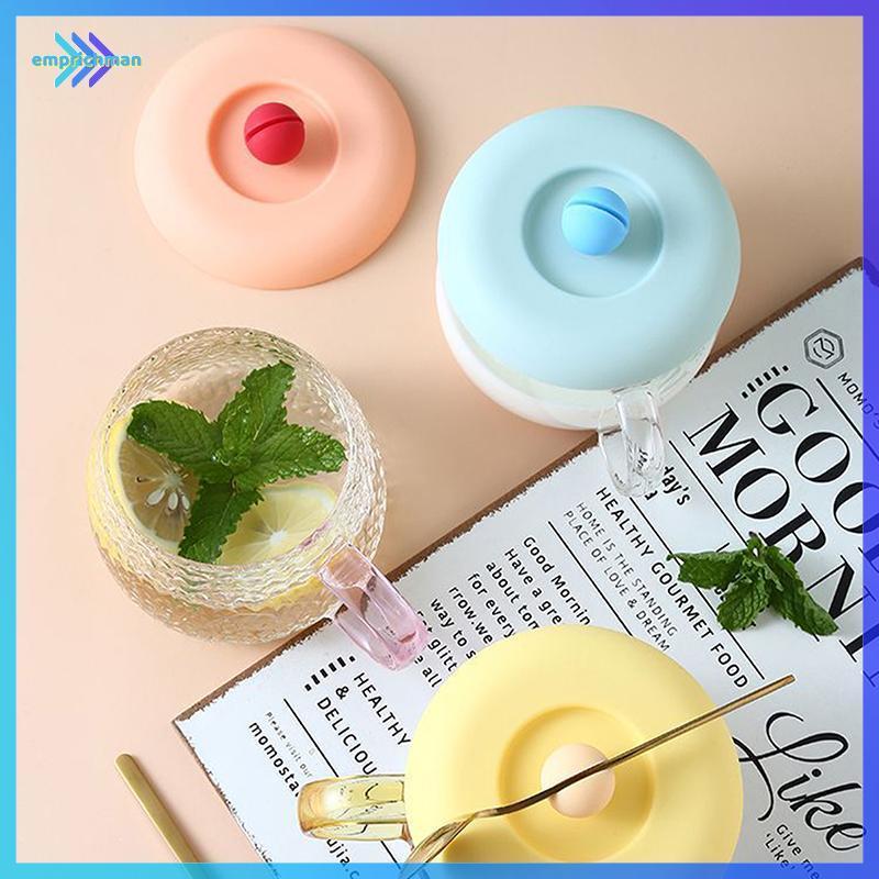 EPMN> ฝาครอบถ้วยซิลิโคนปลอดสารพิษรอบ Universal ถ้วยน้ําฝาปิดป้องกันฝุ่นแก้วกาแฟปิดผนึกหมวกพร้อมช้อนผู้ถือความร้อน-Resistant ฝาใหม่ - รูปที่ 7