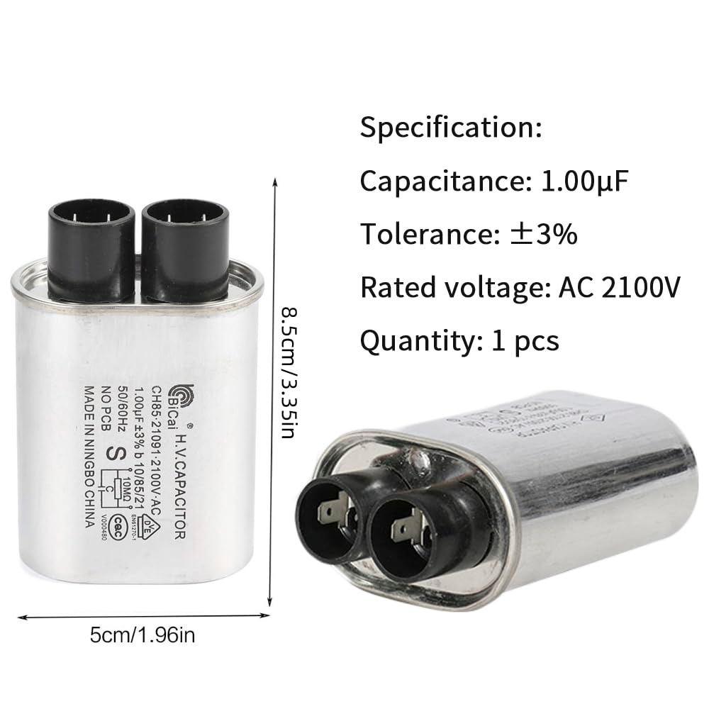 Home Microwave Oven Repair Kit - HV Capacitor 2100V 1.0uF, Diode CL01-12, Slow Blow Fuse 5x20mm, 6x3