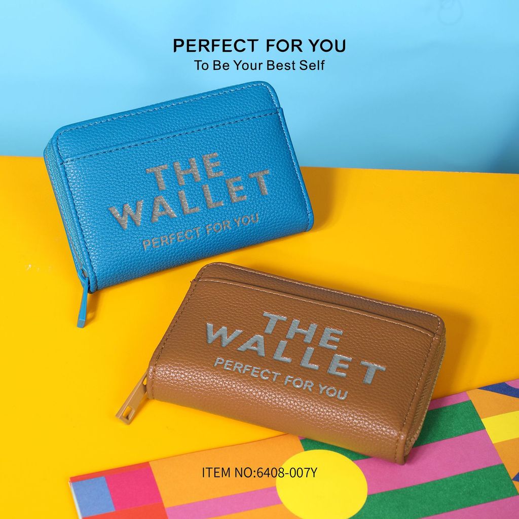 กระเป๋าสตางค์สตรีแบบใหม่ ดีไซน์ตามแฟชั่น มีลายอักษร ขนาดใหญ่มาก พกพาสะดวก มีซิปสำหรับเหรียญ