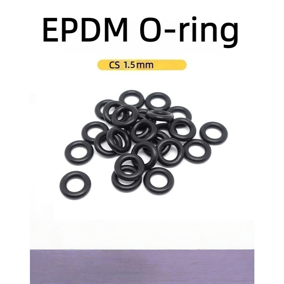 โอริง เส้นผ่านศูนย์กลางลวด EPDM 1.5 มม. แหวนซีลยาง EPDM เส้นผ่านศูนย์กลางภายนอก 4-57 มม