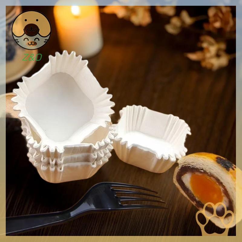 [Z&O] 100/250 ชิ้นที่ใส่กระดาษขนมไหว้พระจันทร์กระดาษสี่เหลี่ยมบราวนี่ซับขนาดกลางขนาด 45/50/55/62 มม.