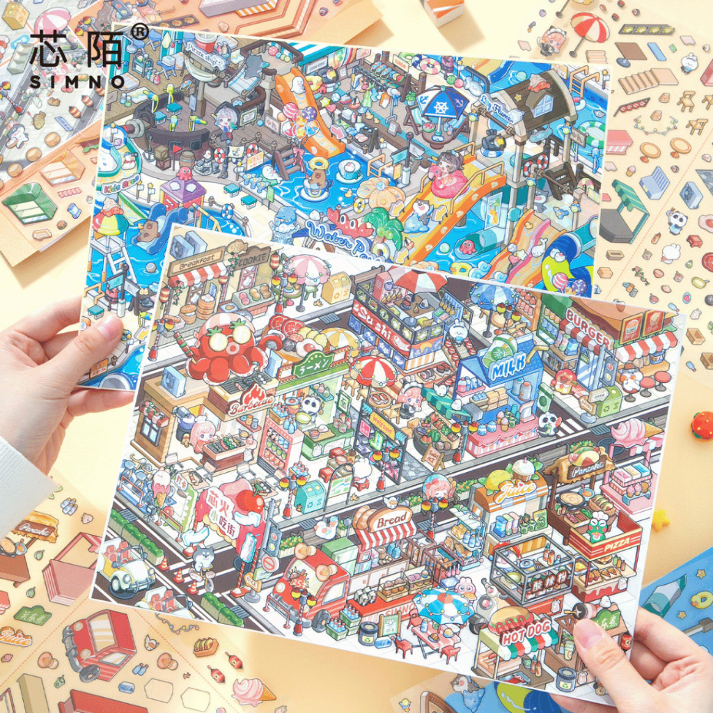 [KW] Urban Adventure Series Scene Sticker 3D, Hadiah, Scrapbooking, Anti-Stres - GA 331-332