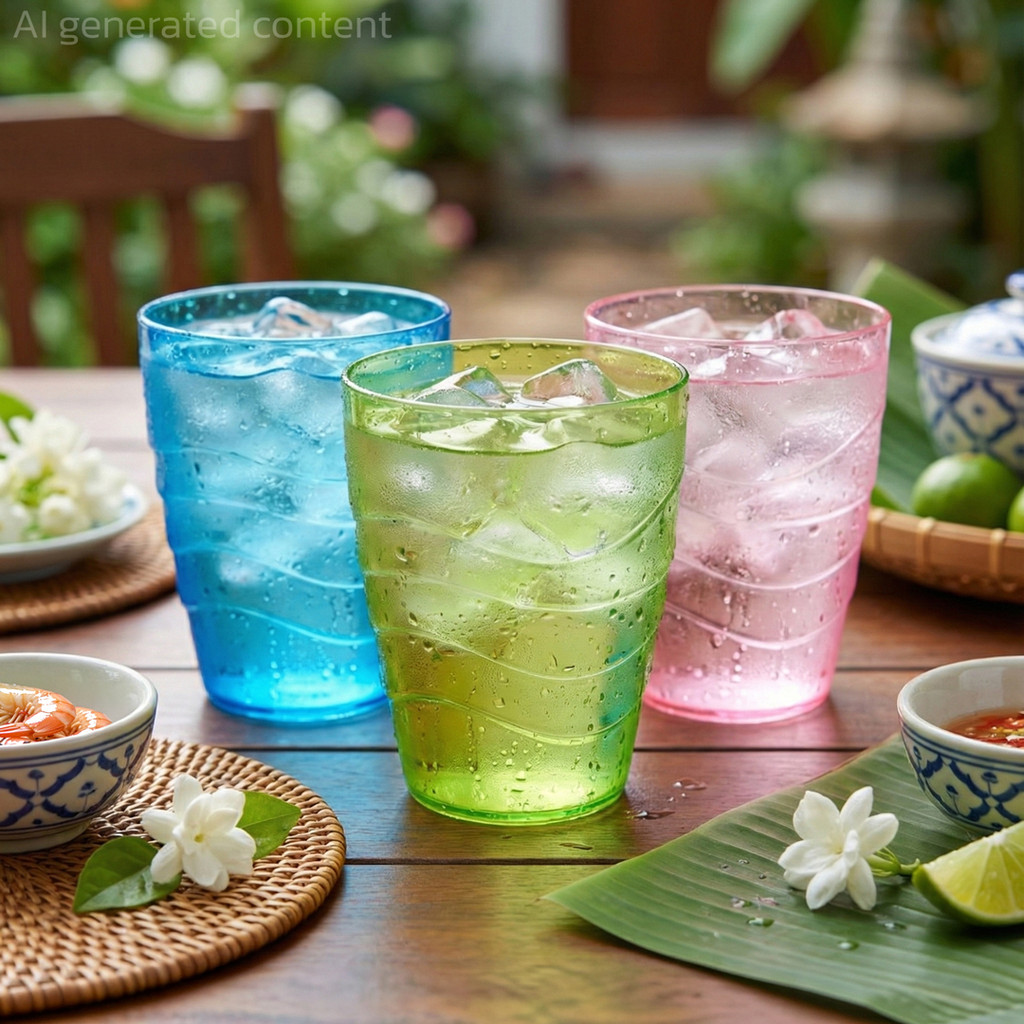 (แพ็ค 3 ใบ) แก้วพลาสติก แก้วน้ำ 500 ml. Life-Pro รุ่น H-1016