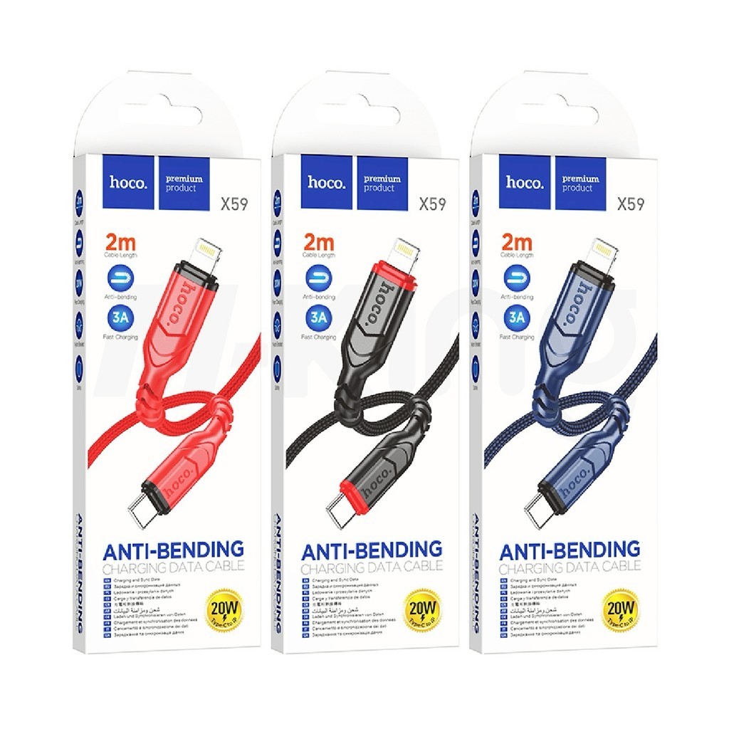 สายชาร์จ Hoco X59 PD Type-C to i0s Lightning ยาว 2M ทนทานพิเศษ ป้องกันการหักงอ Hoco_Shop.TH