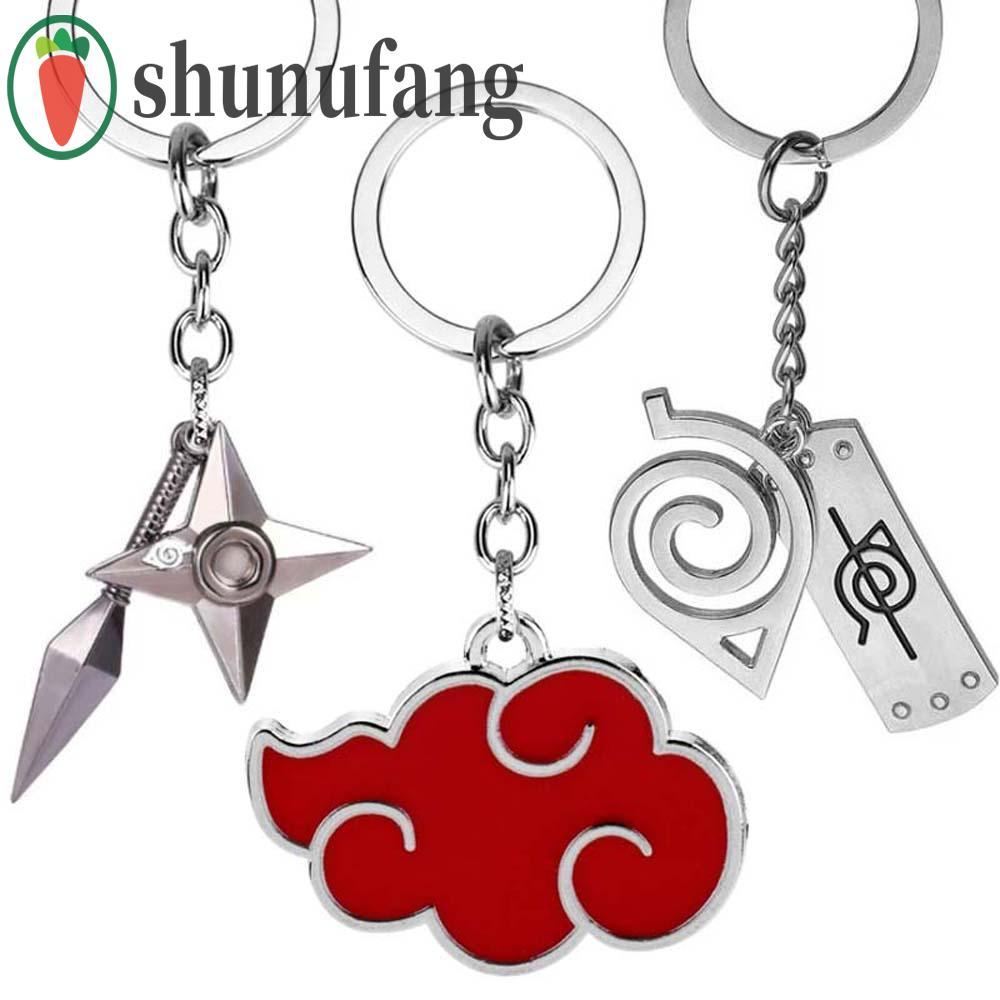 UNUF Naruto Key Rings กระเป๋าจี้ของขวัญโลหะพวงกุญแจรถพวงกุญแจพวงกุญแจรถ Naruto สัญลักษณ์