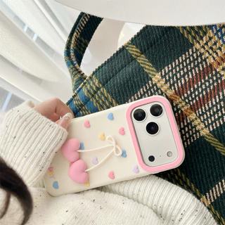 3D จี้รูปหัวใจซิลิโคนเคสโทรศัพท์สําหรับ iPhone 13 14 15 16 17 Pro Max ปลอกซิลิโคนอ่อนนุ่มฝาครอบป้องกันสําหรับ iPhone16Promax กรณี