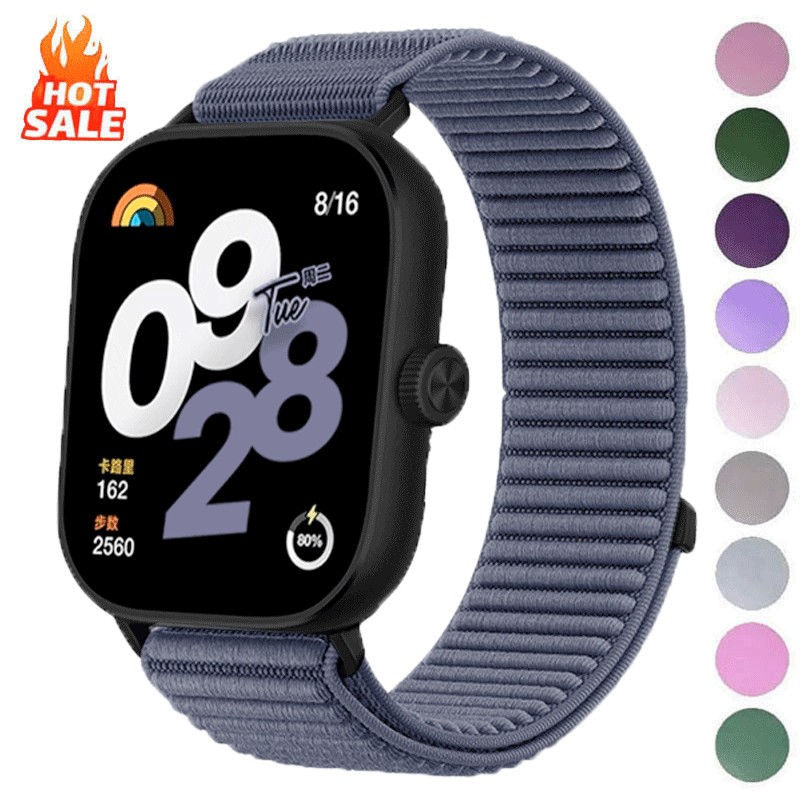 สายรัดไนลอนสําหรับ Redmi Watch 6 5 4 หัวเข็มขัดโลหะสําหรับ XIAOMI MiBand 9Pro 8Pro ปรับกีฬา Correa เปลี่ยนสร้อยข้อมือ